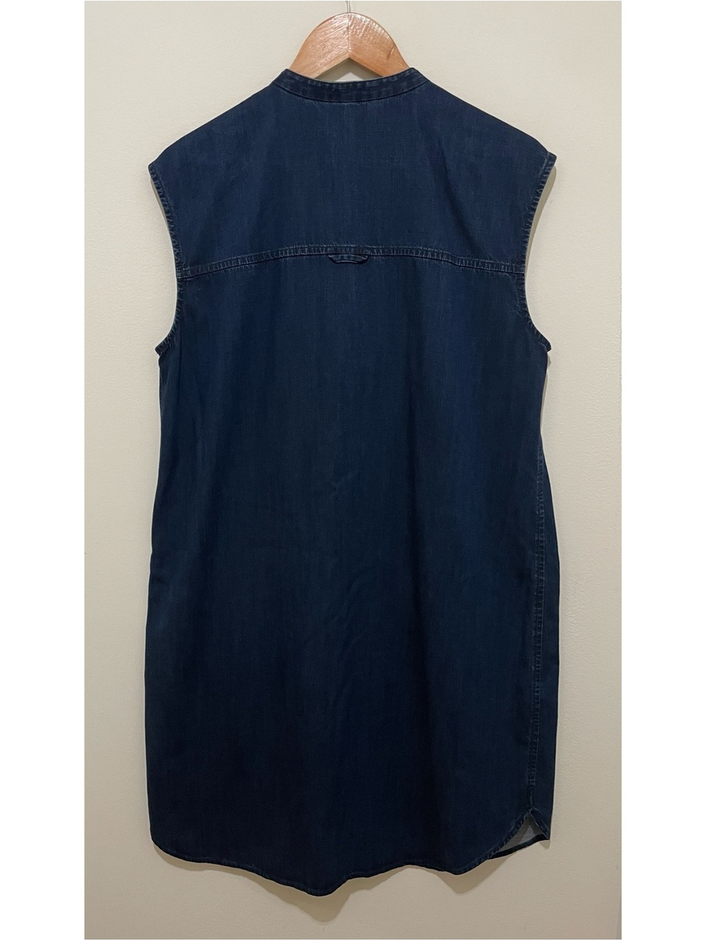 Eileen Fisher Sleeveless Button-Front Denim Tunic Dress, Size Medium - Picture 3 of 12